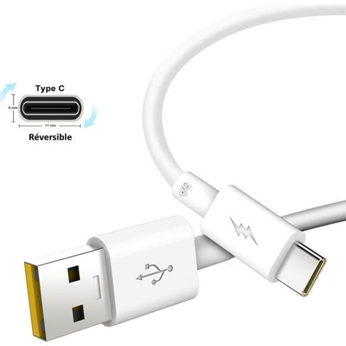 Pour Huawei P20 Pro : Câble USB-C Certifié Fast Charge 5A