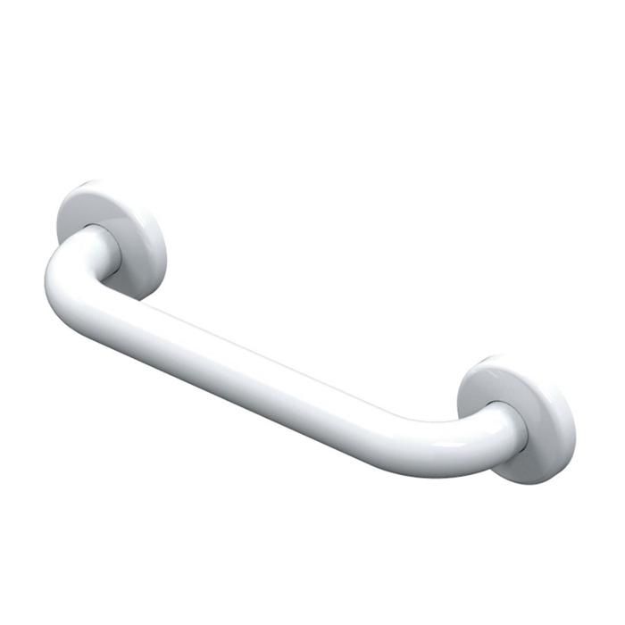 Barre d appui droite en acier inoxydable - Finition : INOX recouvert d epoxy BLANC - Longueur 450 mm