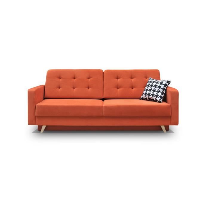 Canapé droit Orange Tissu Confort