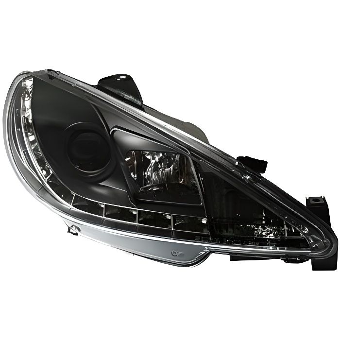 2 FEUX PHARE AVANT DEVIL EYES LED FOND NOIR PEUGEOT 206 & CC DE 1998 A 2006