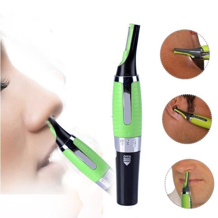 WST J-AA Tondeuse Nez et Oreille, Épilateur à Nez avec Lampe LED, Rasoir à Nez Électrique Homme Femme, pour Poil Nez Oreilles Sour