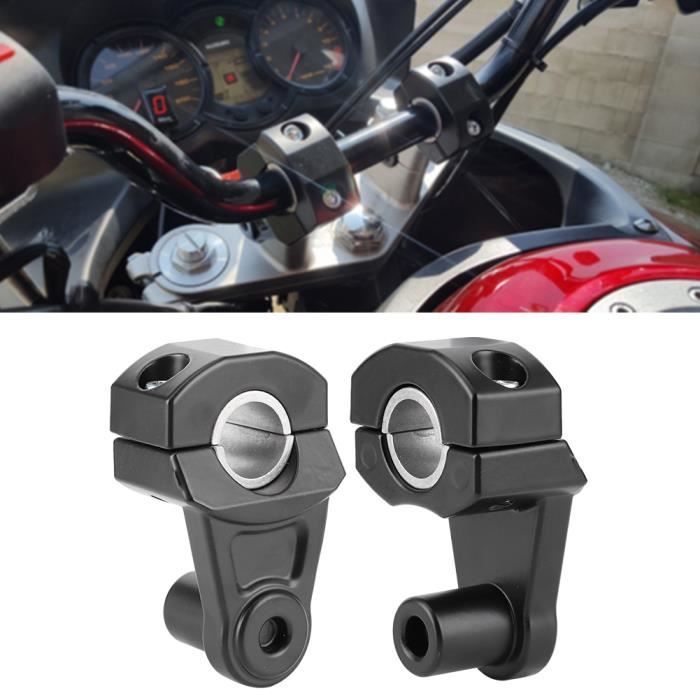 2 PCS 22mm / 28mm Support pince de rehausseur de guidon de moto universel pivotant en aluminium CNC-NIM