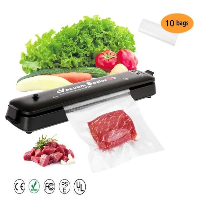 Molibai Machine Sous Vide Alimentaire, Appareil de Mise Sous Vide Automatique avec 20 Sacs Sans BPA pour Aliments, Viandes, Légumes