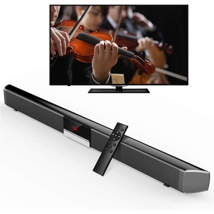 Haut-parleurs de barre de son, support de barre de son universel avec télécommande infrarouge 4 haut-parleurs 40 W Prise en charge d