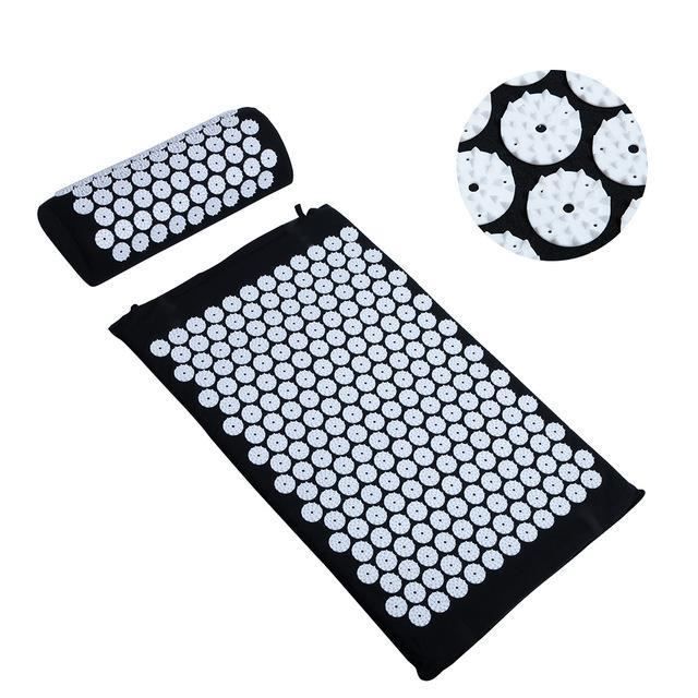 Couleur Noir Tapis d'acupression Shakti avec picots, masseur (environ 67x42cm), soulage les douleurs de dos et du corps, tapis d'