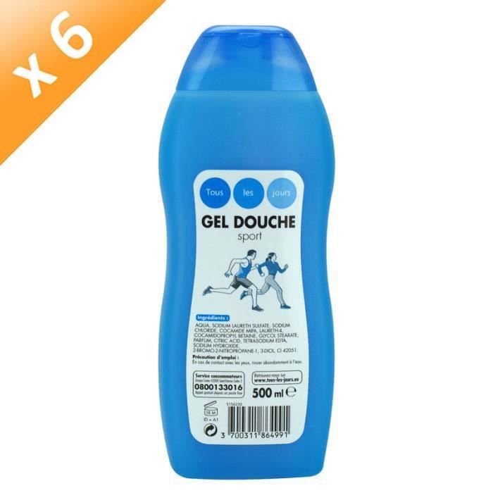 TOUS LES JOURS Gels douche Vanille - 500 ml - Lot de 6