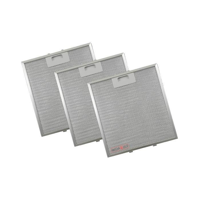 Lot de 3 - Filtre métal (anti graisses) 267x305mm - Hotte - ['MAYTAG', 'FAGOR', 'WHIRLPOOL', 'ZANUSSI', 'CANDY', 'INTEGRA', 'KITCHEN