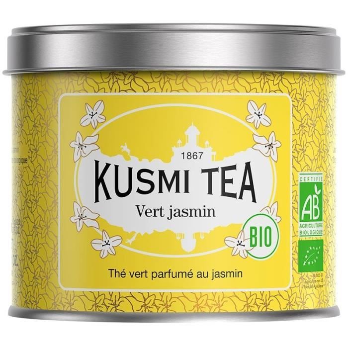 KUSMI TEA Thé vert jasmin - Bio - Boîte métal - 90 g