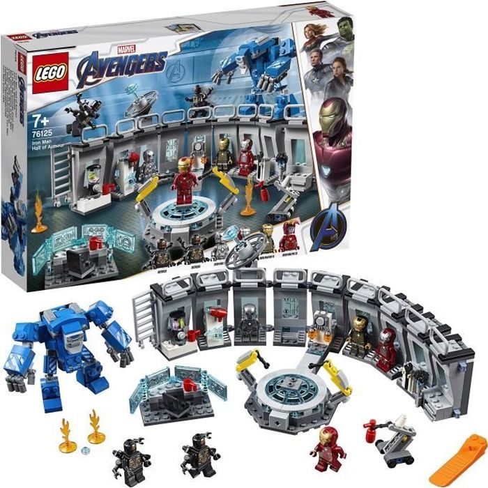 LEGO-La Salle des armures d'Iron Man Marvel Super Heroes Jeux de Construction, 76125, Multicolore