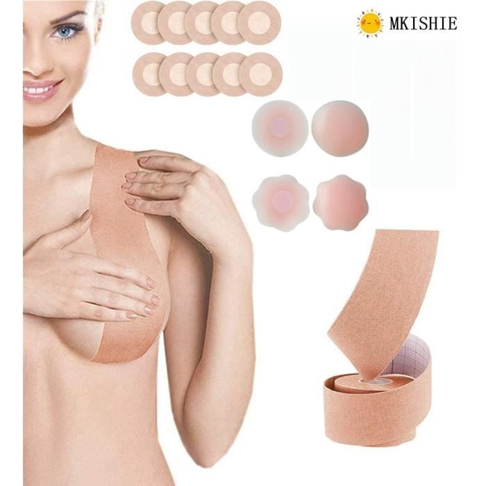 Soutiens-Gorge autoadhésifs, Ruban de Poitrine, Adhésif Push up Boob Tape DIY, Invisibles Respirant Bande de Levage des Seins