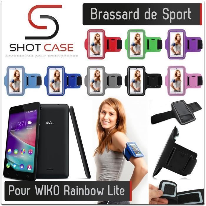 Brassard Sport WIKO Rainbow Lite (NOIR) Etui Housse Protection Couleurs