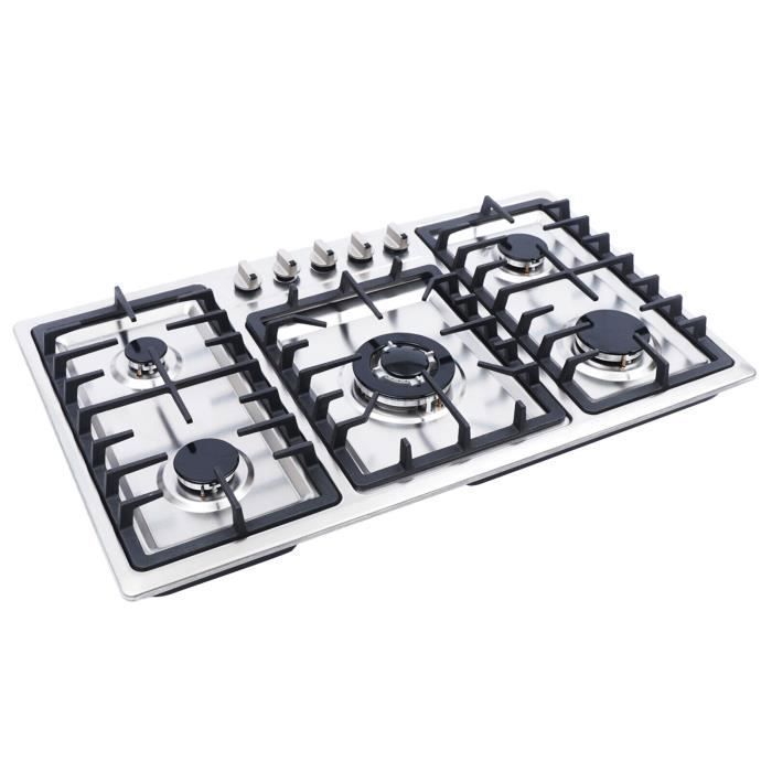 33,8 '' Cuisinière à gaz plaque de cuisson à gaz cuisinière encastrable pour gaz naturel et gaz propane 5 brûleurs DE