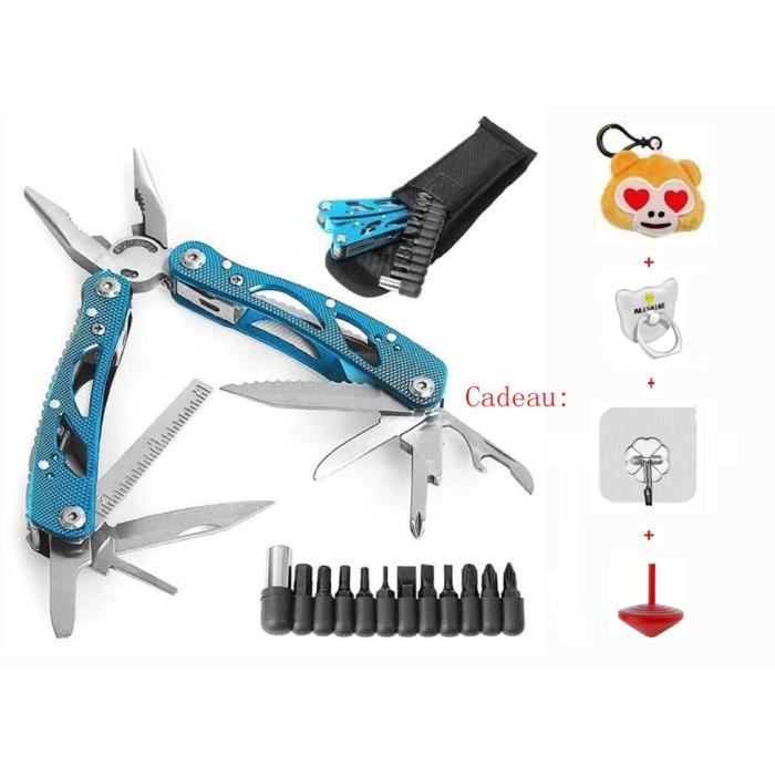 MKISHINE® Pince Multifonction Outils Multifonction Pince Multi Usage en Acier Inoxydable Pliante Marteau Pinces Tournevis Tools