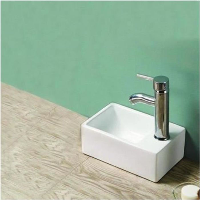 Petit lave main Gain de Place Droite - Céramique - 30x20 cm - Essento