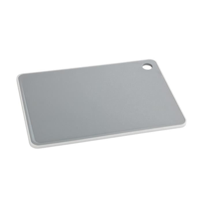 WENKO Planche à découper Basic L,  planche à découper avec surface antibactérienne, Plastique, 36x26 cm, gris