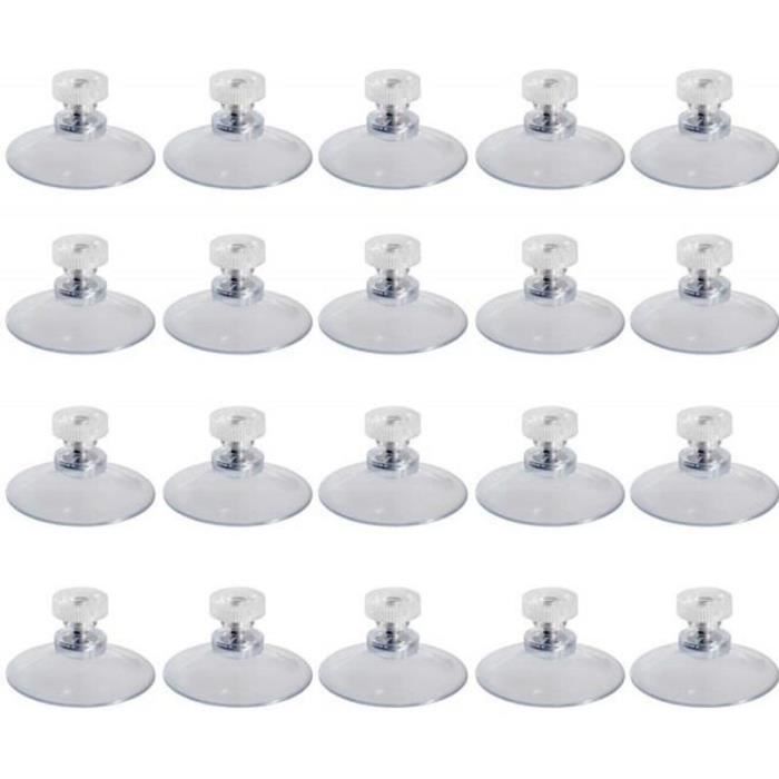 HD09513-Ventouse avec vis M4, 20 Pièces Ventouses à vis à pouce, Ventouses polyvalentes de 40 mm de diamètre extra solides avec éc