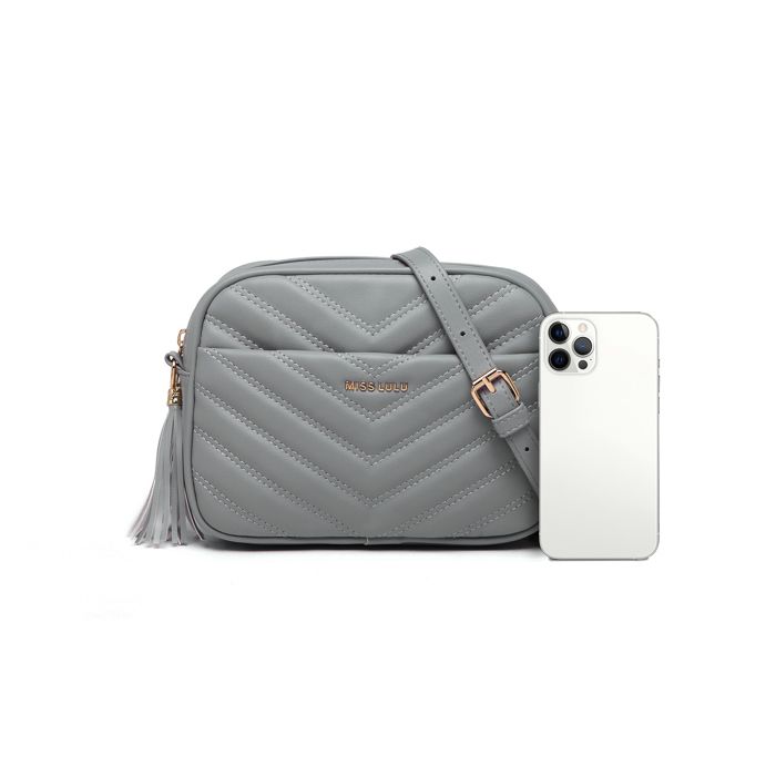 Sac à main - MISS LULU - Petit Sac Bandoulière Femme - Cuir Synthétique - Texture Tressée - Design Élégant