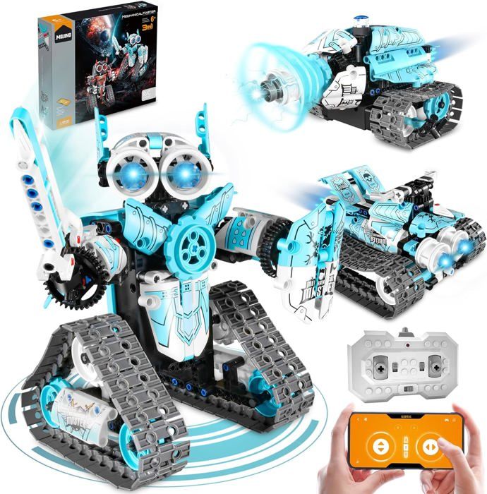 Robot Programmable 5-en-1 Pour Enfants - 695 Pièces De Construction - Contrôle Par Télécommande Et Appli - Cadeau éducatif STEM 6-12 Ans - 6
