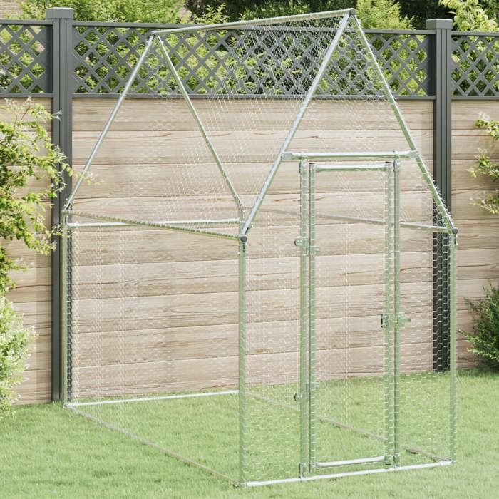 Comparer les prix de Enclos - Cage pour poules - argenté 200x100x190 cm - Acier galvanisé SS00079072