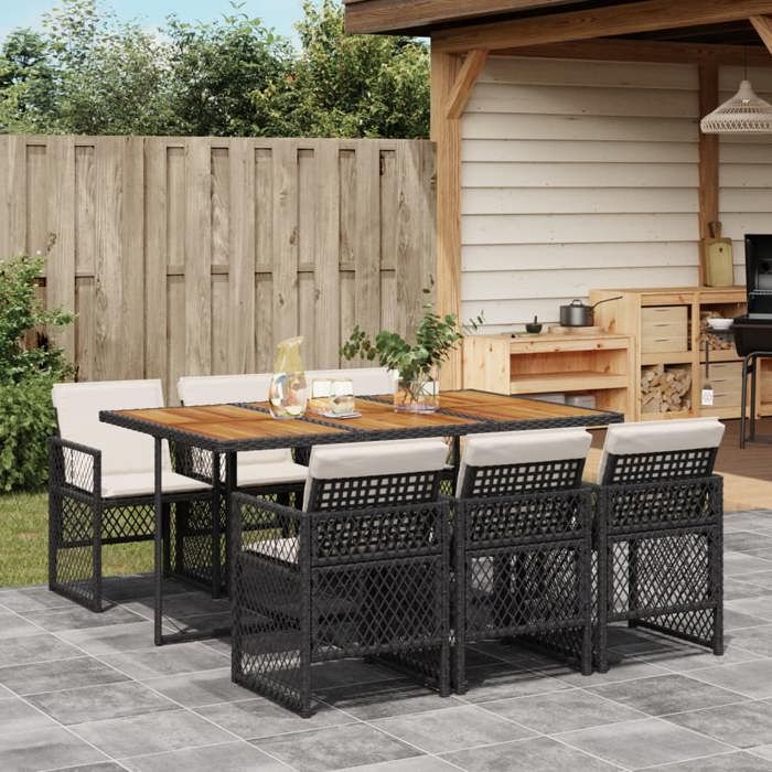 vidaXL Ensemble à manger jardin 7 pièces - vue 2
