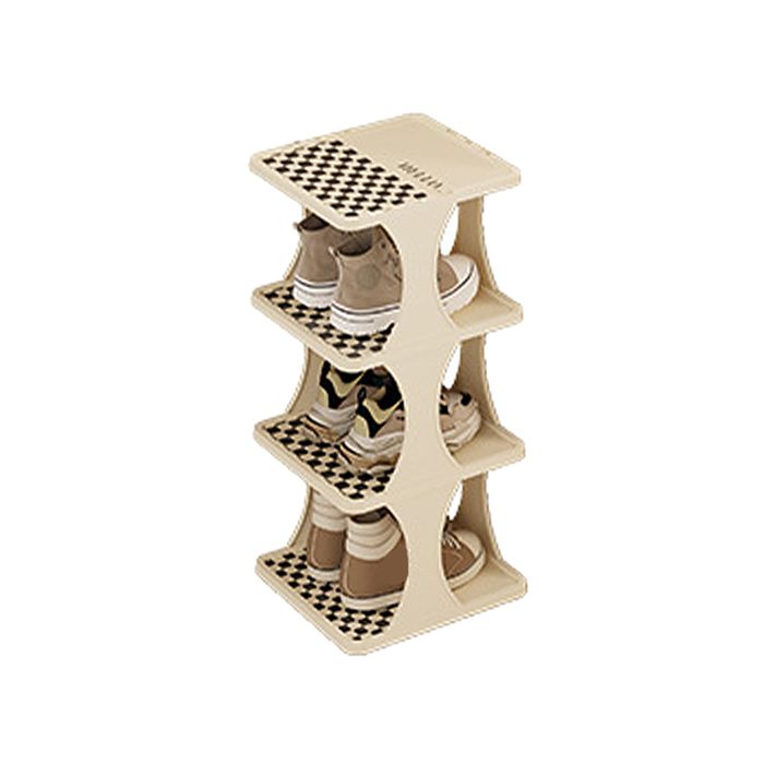 Étagère à chaussures - OKUMGGYJ - 4 niveaux - Noir et blanc - Plastique - Meuble d’entrée