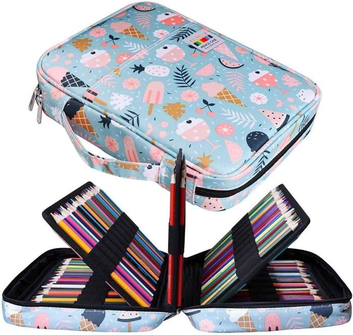 Trousse Scolaire, VASCHY 72 Crayons Grande Capacité Pratique Trousse de Rangement pour Le Collège Artistes avec Détachables Velcro pour Fusain, Crayons Aquarelle, Crayons Gel dans Rose Trousse Scolaire, VASCHY 72 Crayons Grande Capacité Pratique Trousse de Rangement pour Le Collège Artistes avec Détachables Velcro pour Fusain, Crayons Aquarelle, Crayons Gel dans Rose