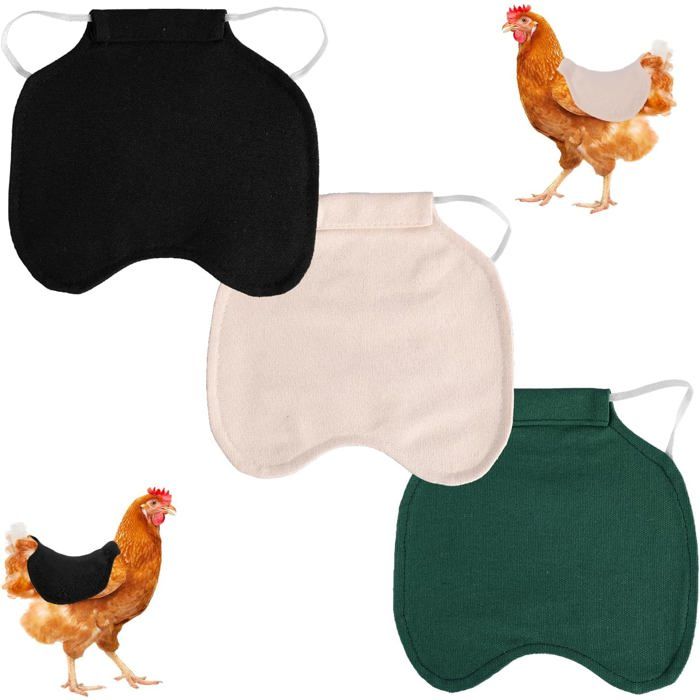 Lot 3 Selles De Poule Réglables – Protection Plumes Étanché & Respirante – Anti-Picage Dos & Ailes Pour Poules Petites/Moyennes