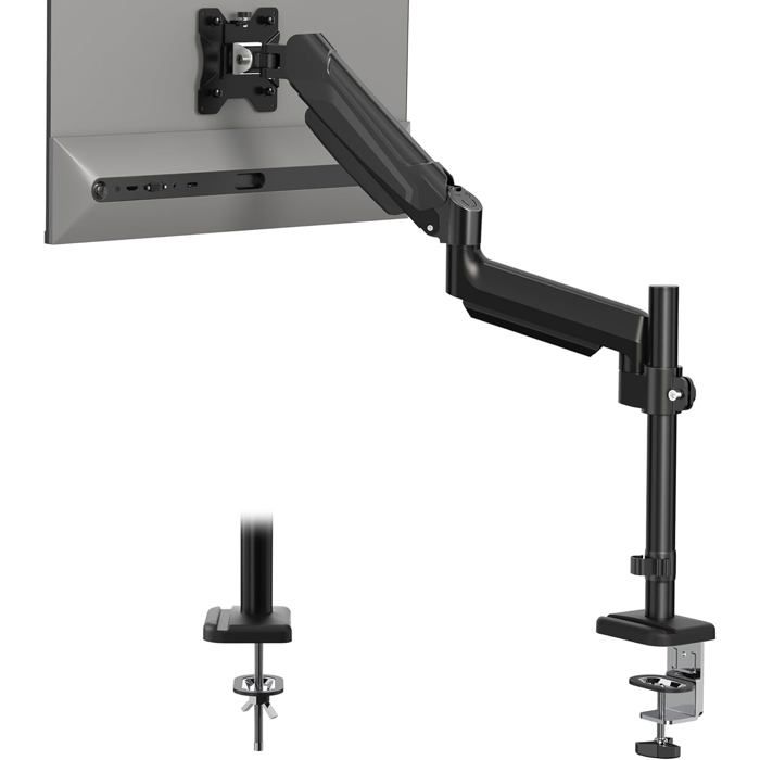 Support Ecran PC Bras Simple pour Moniteurs de 13 à 34 Pouces VESA 75 et 100mm Ressort à Gaz Capacité de Charge 3-9kg