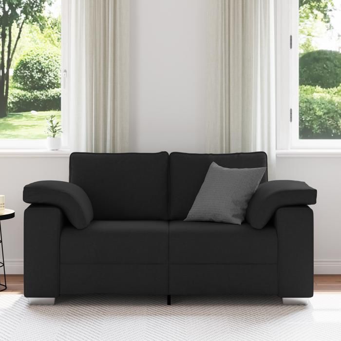 Clarence* Canapé Loveseat Canapé dangle/Sofa - 2 positions - Noir 120 cm Tissu EU927602