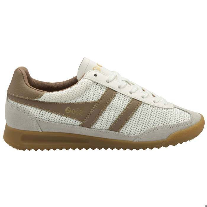 Gola Tornado Zephyr Femme - Baskets à lacets cuir blanc semelle compensée gomme style rétro