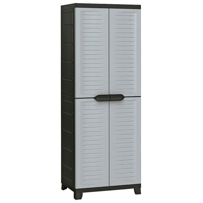 Gris Armoire plastique CLARENCE Pour bureau/salon/jardin 65x45x181 cm LV3177