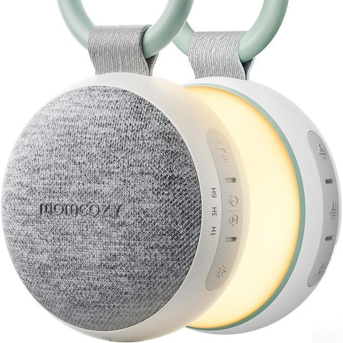 Momcozy Veilleuse avec Bruit Blanc pour Bébé - 20 Sons Apaisants Professionnels Batterie Rechargeable Bluetooth Thérapie Sonore