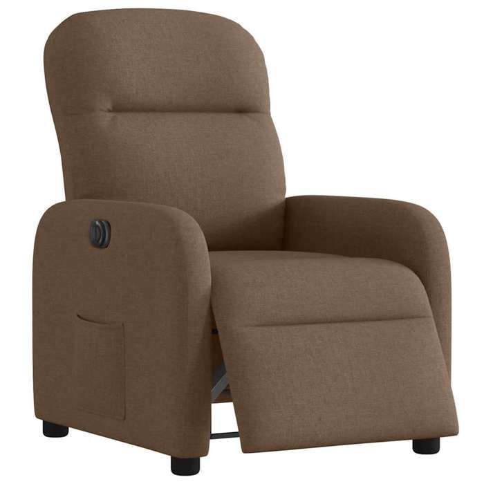 Bestseller Fauteuil inclinable électrique - BURKE - Pour Adulte/enfant - 1 PLACE - Marron Tissu - 66x88x95 cm FF2205
