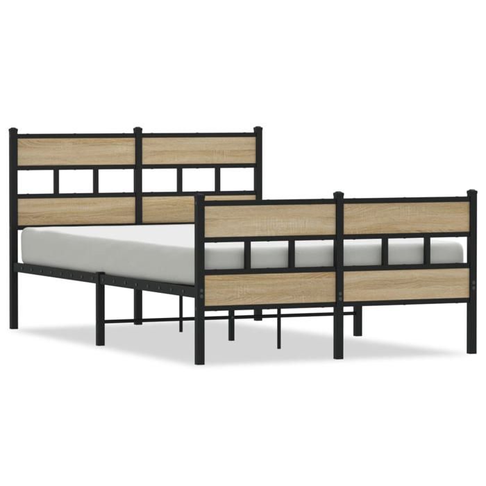 RebaisCadre de lit - 2 personnes size pour adulte/jeunes RUIG - en métal (sans matelas) chêne sonoma 120x190cm SO3601830