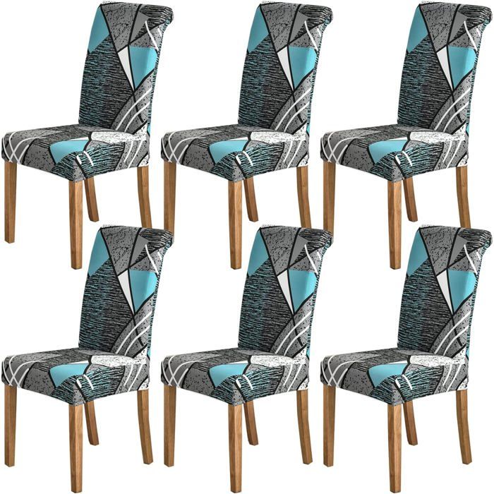 Housses de chaise - Ensemble de 6 - Extensibles - Modernes - Lavables