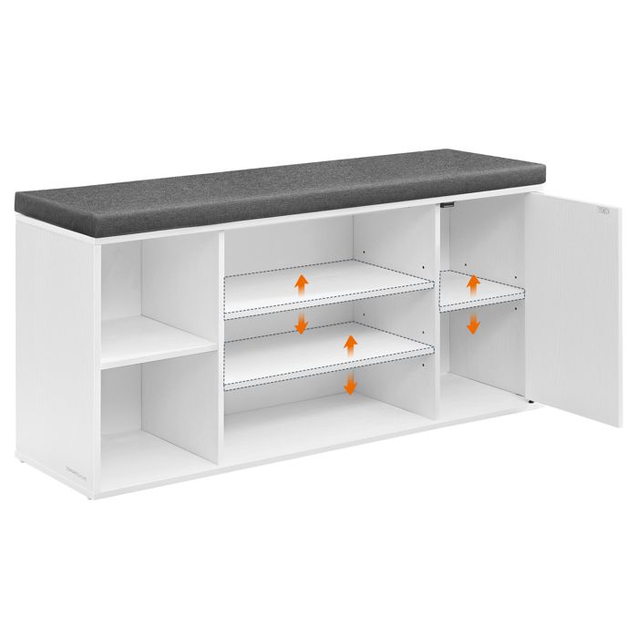 Banc à Chaussures Toolless Assemblage Ultra-rapide sans Outils Meuble d’Entrée avec Rangement Compartiments Ouverts Étagères Banc à Chaussures Toolless Assemblage Ultra-rapide sans Outils Meuble d’Entrée avec Rangement Compartiments Ouverts Étagères