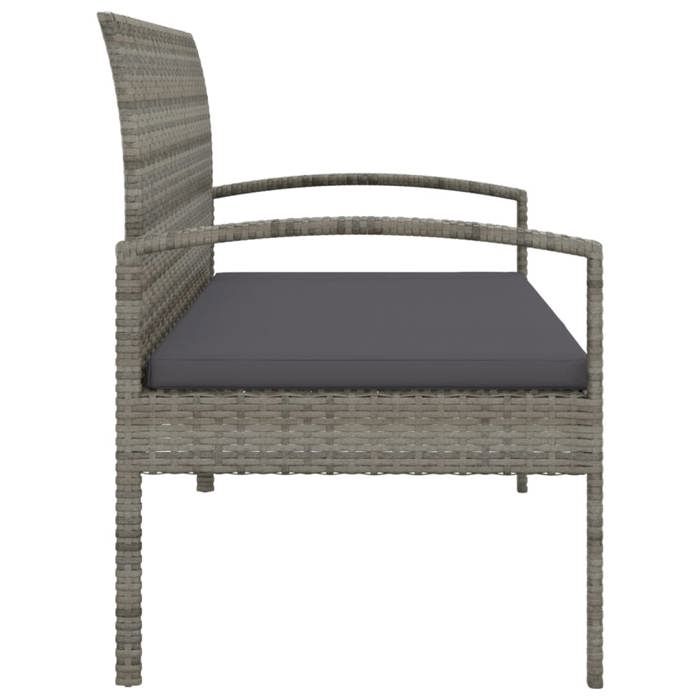 Sale 2026 Banc de jardin - BURKE - Banquette balcon - avec coussin - gris 105 cm - résine tressée BB384