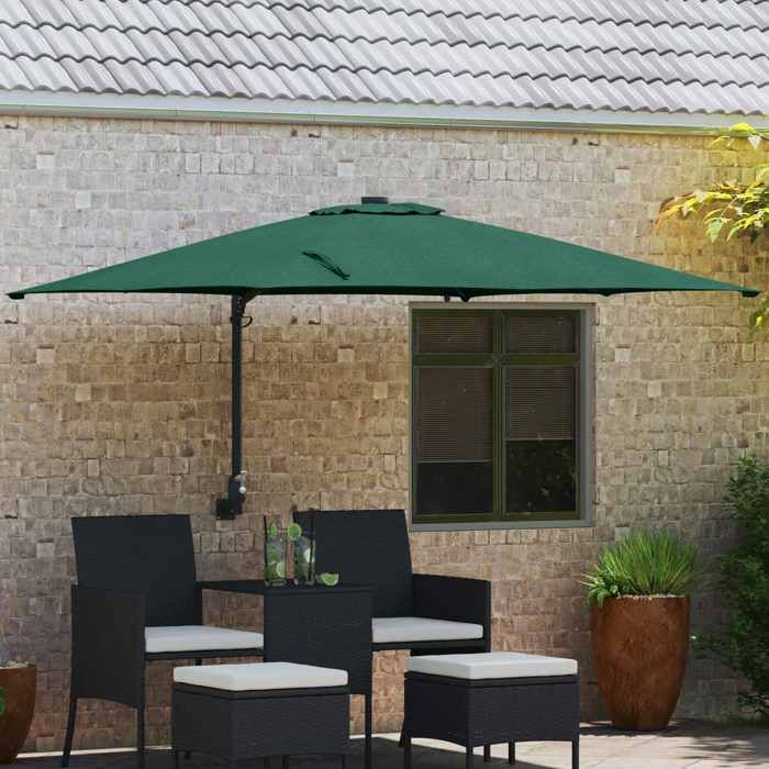 En solde Parasol de jardin anti-uv - BURKE - Parasol anti-décoloration - Vert 2485x2475x160 cm J4829