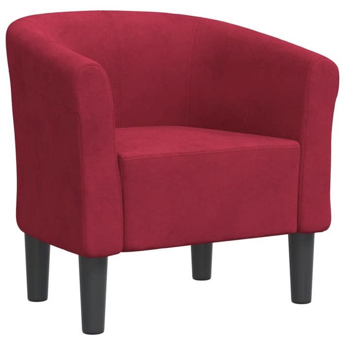 NEUF 2026 CHIC Chaise cabriolet SWEETY Fauteuil simple max. charge 110 kg rouge bordeaux velours 70x56x68 cm FF5370