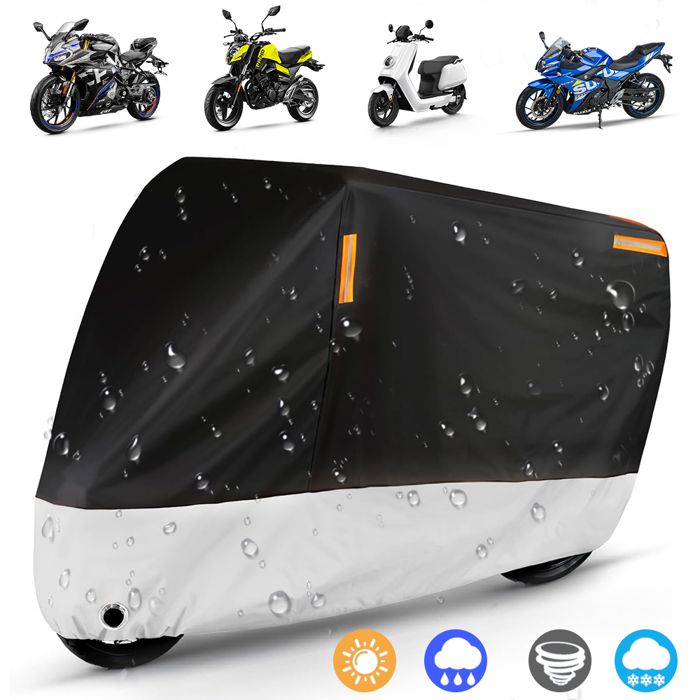 Housse de moto robuste et imperméable pour scooter et mototoutes saisonsprotection optimale contre les intempériesavec éléments