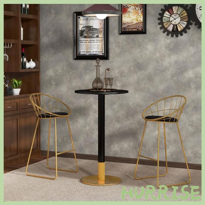 Cocosity Table De Bar Ronde Table De Bistro Table De Cuisine Style Contemporain Cadre En Acier Dim. 60L X 60L X 102H Cm Noir
