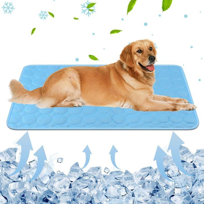 Tapis de Refroidissement pour Chiens en Soie Glacée Tapis Rafraîchissant pour Chien et Chats Tapis de Refroidissement 50 x 40 cm
