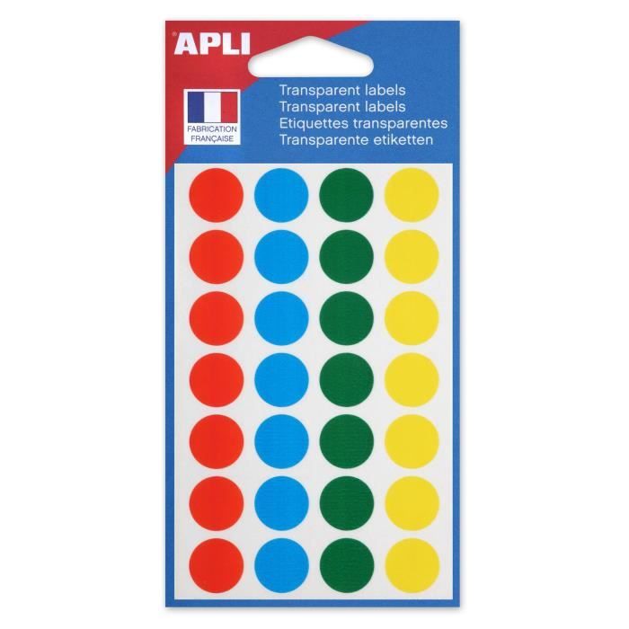 150 étiquettes Gommettes Rondes Jaunes 15 Mm - AGIPA - Adhésif Permanent - Pour Classement, Signalisation