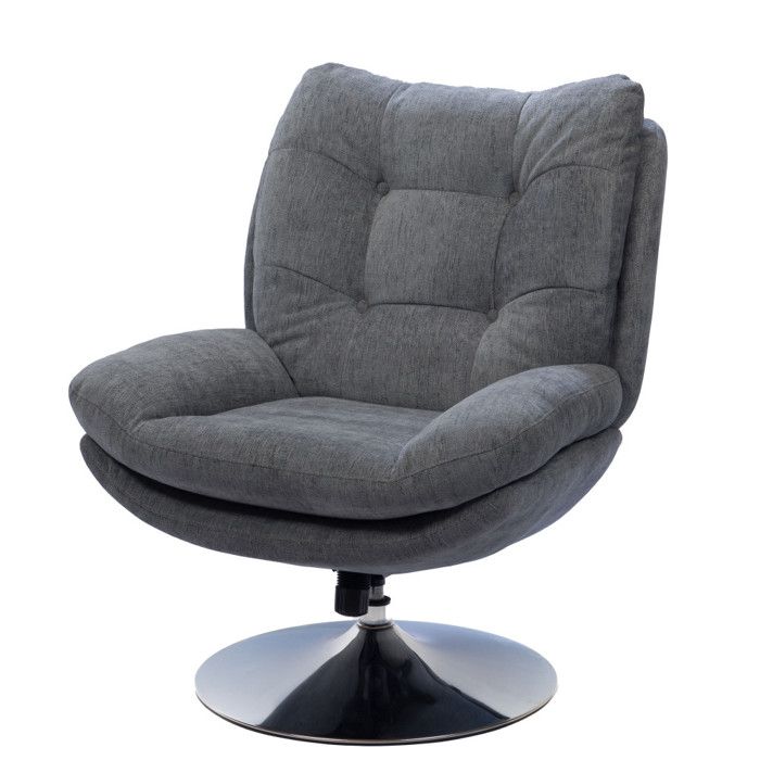 Fauteuil en tissu gris foncé avec piètement chromé Magnum - Amadeus Fauteuil en tissu gris foncé avec piètement chromé Magnum - Amadeus