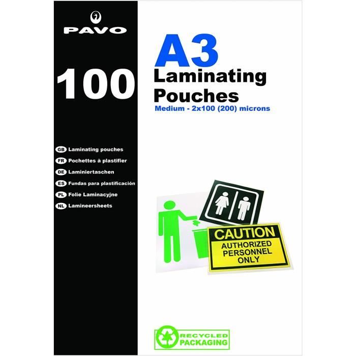 Leitz 73690002 Lot de 500 films de plastification à chaud 60 x 90 mm Épaisseur 125 microns 60 x 90 mm