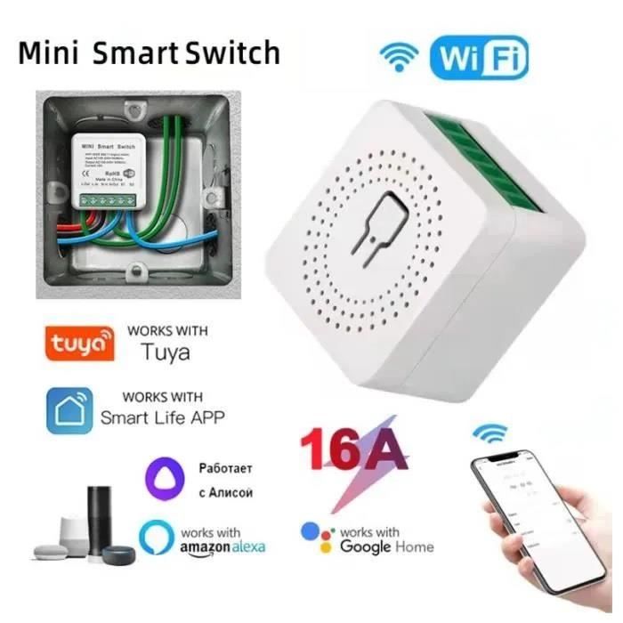 Tuya Mini commutateur WiFi, contrôle bidirectionnel, Module domotique  intelligent, fonctionne avec Alexa Google Home, Smart Life - Cdiscount  Bricolage