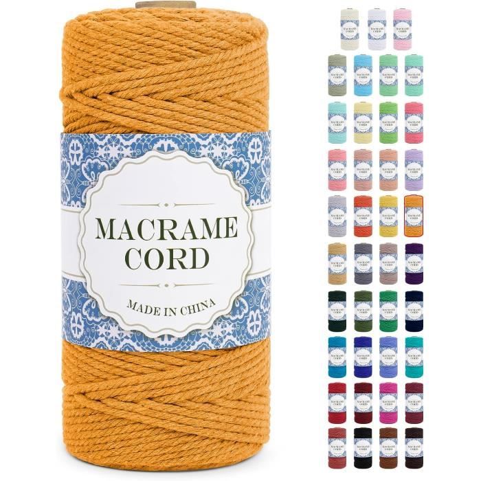 Corde Macramé 3mm X 100m Coton Naturel - Fil Pour Tapisserie, Décoration Boho Et Bricolage