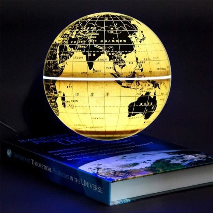 Globe Terrestre En Lévitation 6 Pouces Lampe Flottante Rotative LED - Lumières Blanches
