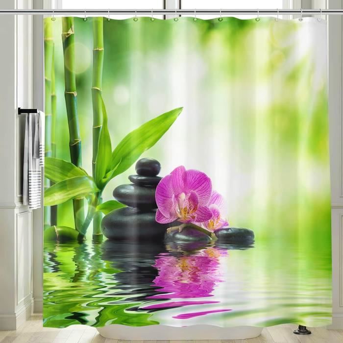 Rideau Photo Sur Mesure Orchidée Blanche Et Eau - Style Coulissant Moderne, Personnalisable