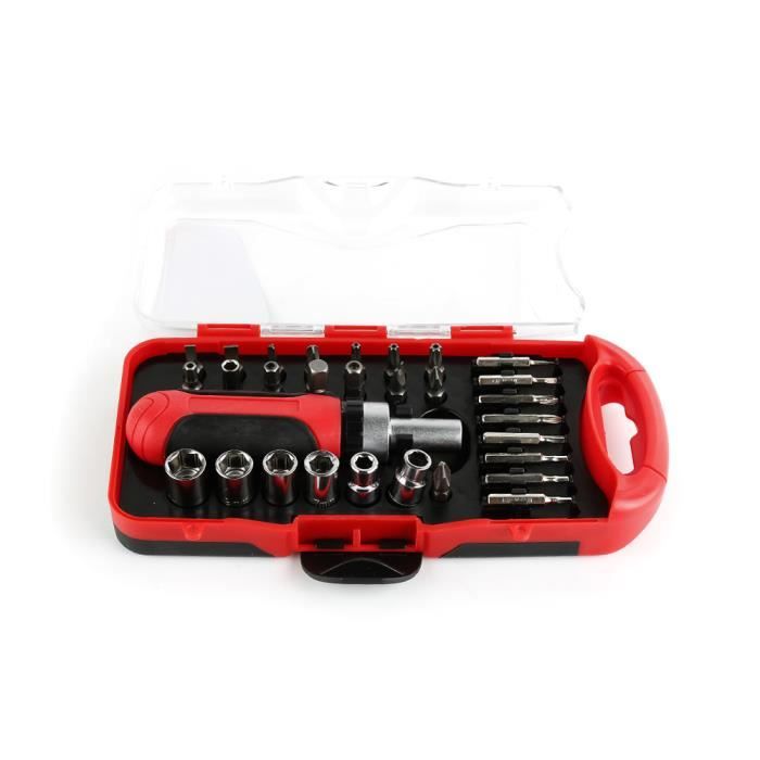 BRICOLAGE BOITE TOURNEVIS A CLIQUET AVEC EMBOUTS MAGNETIQUE 8 PIECES NEUF